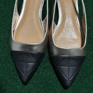 ALDO Black/Bronze Cap Toe Slingback's Size 9.5